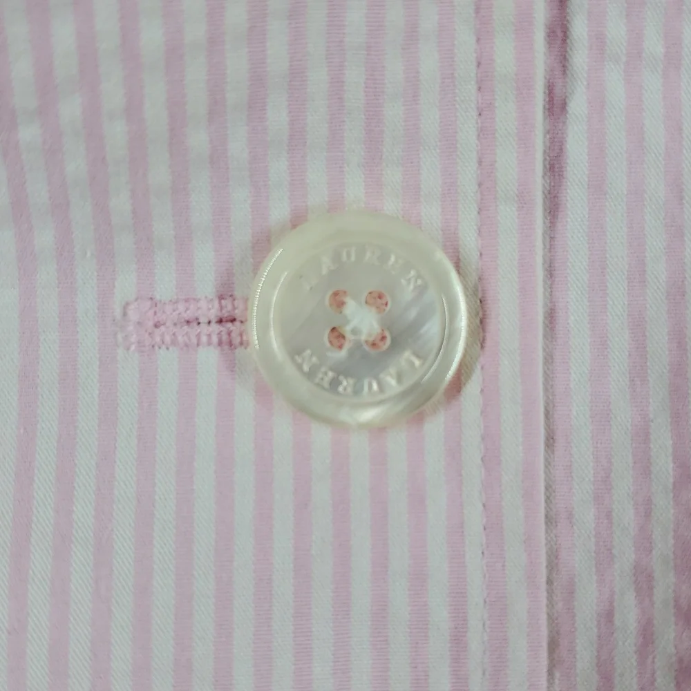 Lauren Ralph Lauren Pink White Seersucker Blazer 2X - Picture 4 of 11